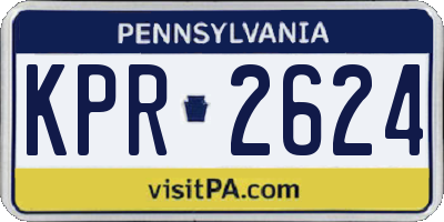 PA license plate KPR2624