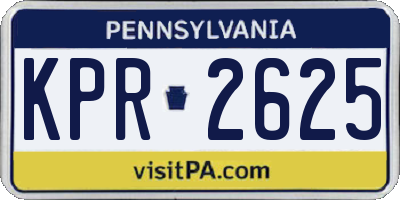 PA license plate KPR2625