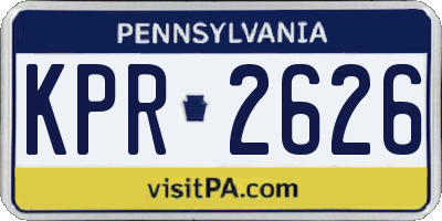 PA license plate KPR2626