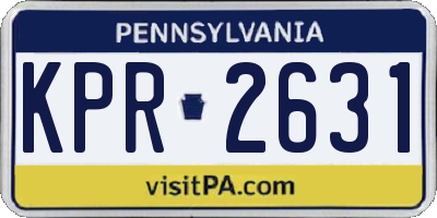 PA license plate KPR2631