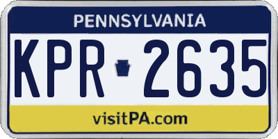 PA license plate KPR2635