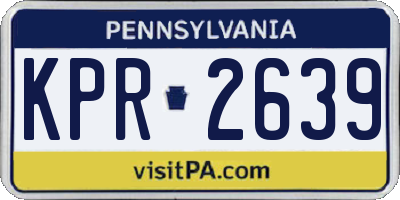 PA license plate KPR2639