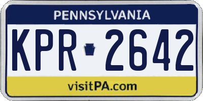PA license plate KPR2642