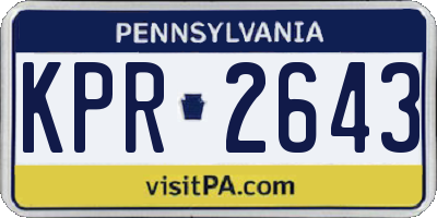 PA license plate KPR2643
