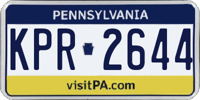 PA license plate KPR2644