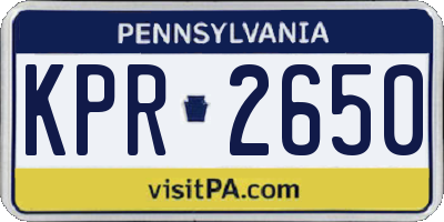 PA license plate KPR2650