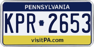 PA license plate KPR2653