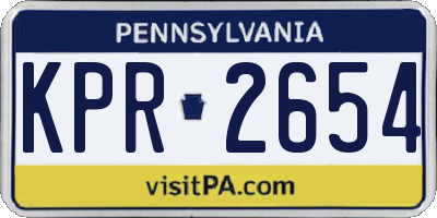 PA license plate KPR2654