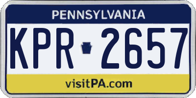PA license plate KPR2657