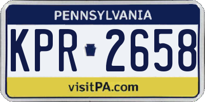 PA license plate KPR2658