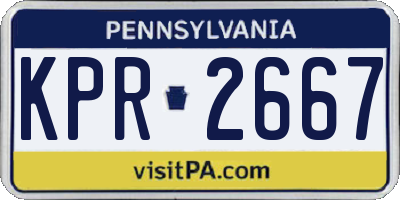 PA license plate KPR2667
