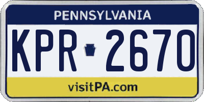 PA license plate KPR2670