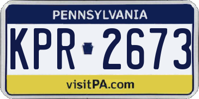 PA license plate KPR2673