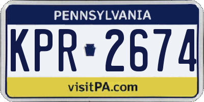 PA license plate KPR2674