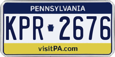 PA license plate KPR2676