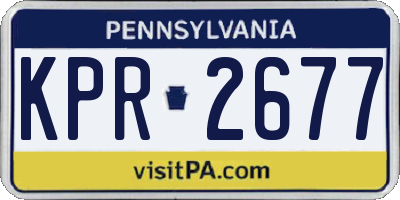 PA license plate KPR2677