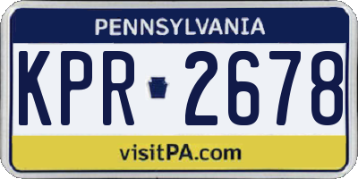 PA license plate KPR2678