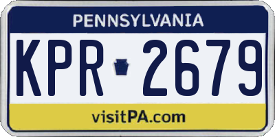 PA license plate KPR2679