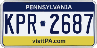 PA license plate KPR2687