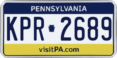 PA license plate KPR2689