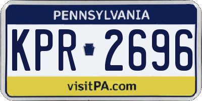 PA license plate KPR2696