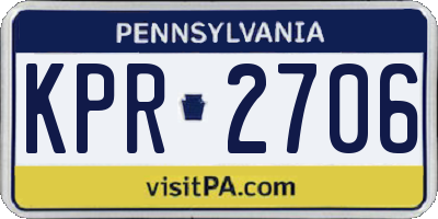 PA license plate KPR2706
