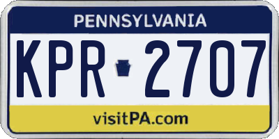 PA license plate KPR2707