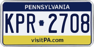 PA license plate KPR2708