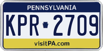 PA license plate KPR2709
