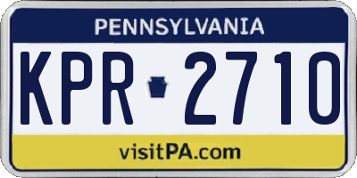 PA license plate KPR2710