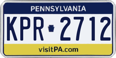 PA license plate KPR2712