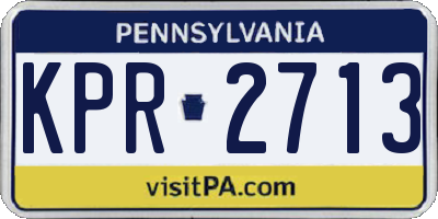 PA license plate KPR2713