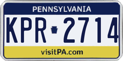 PA license plate KPR2714