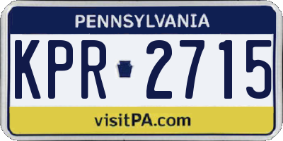 PA license plate KPR2715