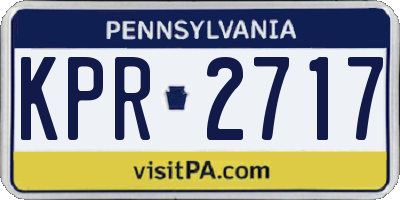 PA license plate KPR2717