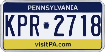 PA license plate KPR2718