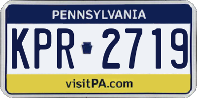 PA license plate KPR2719