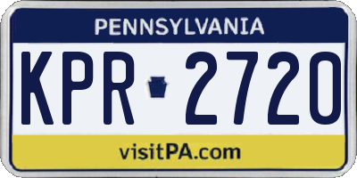 PA license plate KPR2720