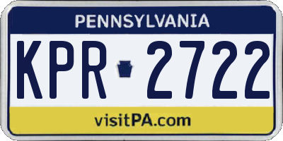 PA license plate KPR2722