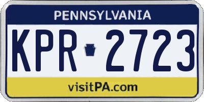 PA license plate KPR2723
