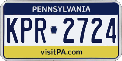 PA license plate KPR2724