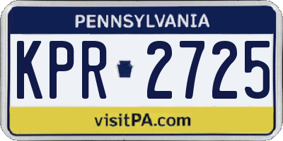 PA license plate KPR2725