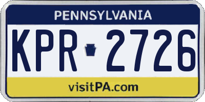 PA license plate KPR2726