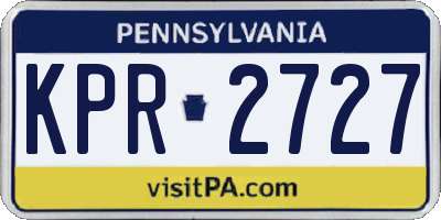 PA license plate KPR2727