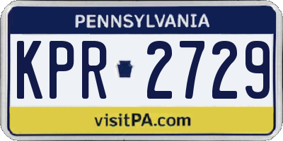 PA license plate KPR2729