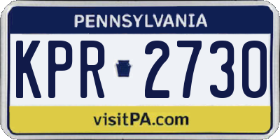 PA license plate KPR2730
