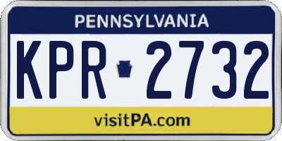 PA license plate KPR2732