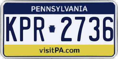 PA license plate KPR2736