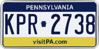 PA license plate KPR2738