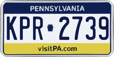 PA license plate KPR2739
